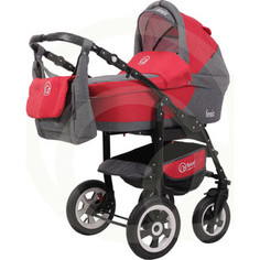 Коляска 2 в 1 Bart Plast FENIX LEN 11 графит-красный