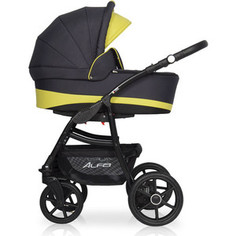 Коляска 2 в 1 Riko Basic ALFA Ecco 10 графит-лимонный