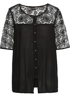 Блузка с кружевной отделкой Bonprix