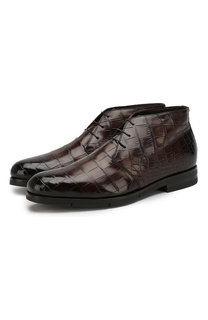 Ботинки из кожи аллигатора Santoni