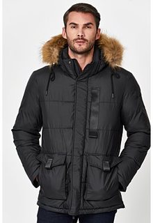 Утепленная куртка с отделкой мехом енота Urban Fashion for men