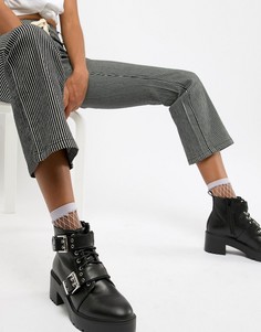 Ботильоны с пряжками на массивной подошве ASOS DESIGN-Черный