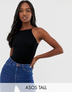 Черный боди с квадратным вырезом ASOS DESIGN Tall
