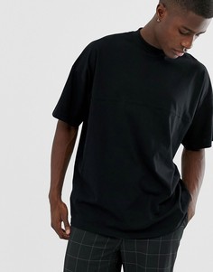 Черная oversize-футболка со вставками ASOS DESIGN-Черный