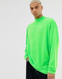 Неоново-зеленый oversize-лонгслив ASOS DESIGN