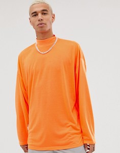 Неоново-оранжевая oversize-водолазка ASOS DESIGN-Оранжевый