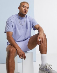 Фиолетовая oversize-футболка со вставкой ASOS DESIGN-Фиолетовый