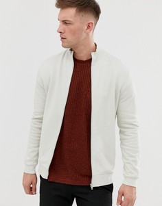 Светло-серая трикотажная спортивная куртка ASOS DESIGN-Серый