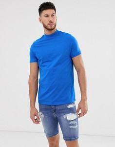Голубая футболка из органического хлопка ASOS DESIGN-Синий