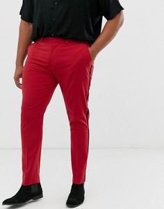 Красные супероблегающие брюки под смокинг ASOS DESIGN Plus-Красный