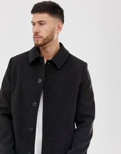 Темно-серое пальто ASOS DESIGN-Серый