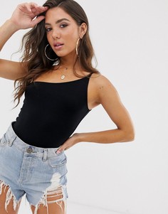 Черный боди на одно плечо ASOS DESIGN