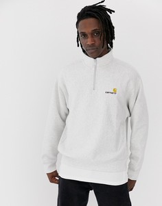Серый меланжевый свитшот с короткой молнией Carhartt WIP - American
