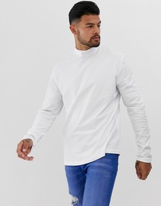Белый лонгслив с высоким воротом ASOS DESIGN