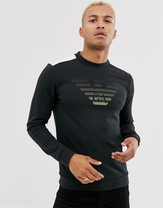 Черный свитшот с логотипом Armani EA7 7 Colours