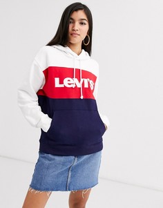 Худи с логотипом в стиле колор блок Levis-Белый Levis®