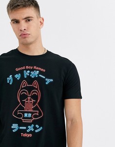 Черная футболка с принтом New Look-Черный