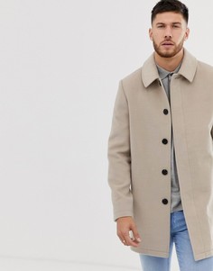 Светло-бежевое пальто ASOS DESIGN-Светло-бежевый