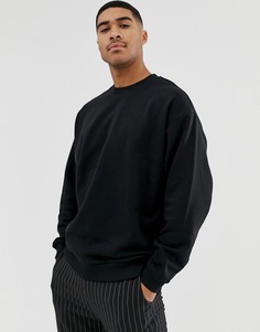 Oversize-свитшот черного цвета ASOS DESIGN-Черный