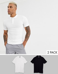 2 обтягивающих поло из органического хлопка ASOS DESIGN - Скидка-Мульти