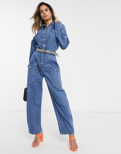 Ковбойский комбинезон милитари в стиле 80-х ASOS DESIGN-Синий