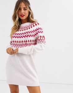 Новогоднее платье-джемпер с отделкой ASOS DESIGN-Мульти