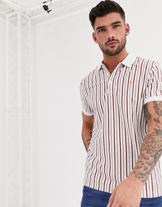 Белая футболка-поло в полоску Farah Alvin-Белый