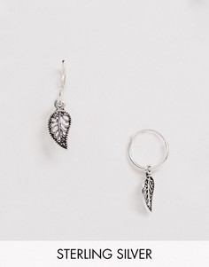 Серебряные серьги-кольца с подвеской ASOS DESIGN-Серебряный