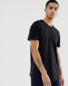 Футболка с молниями по бокам Brooklyn Cloth-Черный