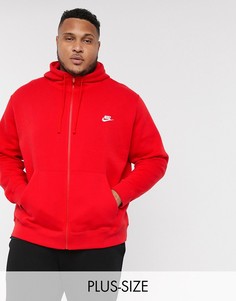 Худи красного цвета на молнии Nike Plus-Красный