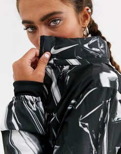 Черная куртка на молнии со светоотражающим принтом Nike Running aeroshield-Черный