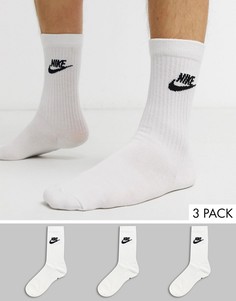 Набор из 3 пар белых носков Nike-Белый