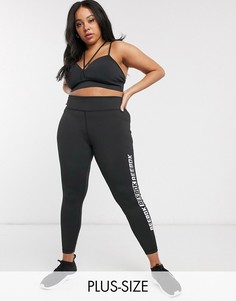 Черные леггинсы с логотипом Reebok Plus Training-Черный