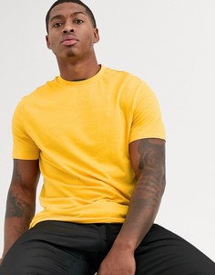 Желтая футболка из органического хлопка с круглым вырезом ASOS DESIGN-Желтый