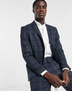 Темно-синий пиджак в клетку Selected Homme