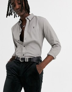 Серая рубашка классического кроя AllSaints-Серый