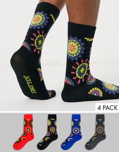 4 пары носков с принтом Jack & Jones-Синий