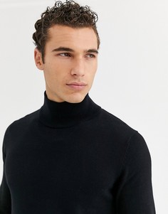 Черная премиум-водолазка с длинными рукавами Jack & Jones-Черный