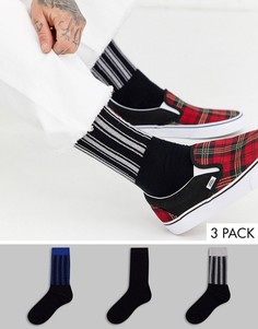 3 пары носков до щиколотки с блестящими полосками ASOS DESIGN-Мульти