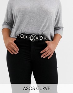 Черные джинсы с люверсами и заклепками ASOS DESIGN Curve-Черный