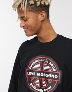 Свитшот с логотипом Love Moschino-Черный