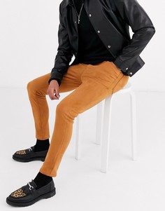 Светло-коричневые джинсы скинни из искусственной замши ASOS DESIGN-Светло-коричневый