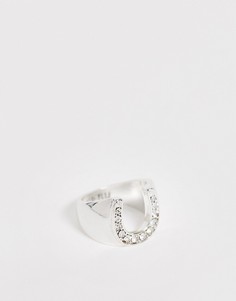 Серебристое кольцо-печатка с камнем WFTW-Серебряный