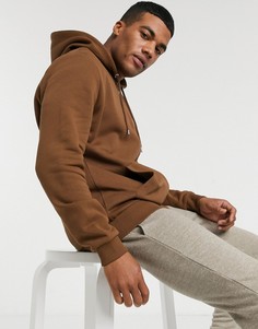 Худи коричневого цвета на молнии из органического хлопка ASOS DESIGN-Коричневый