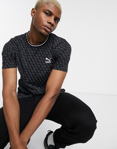 Футболка с принтом логотипов Puma-Черный