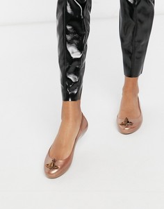 Балетки цвета розового золота Vivienne Westwood for Melissa-Медный