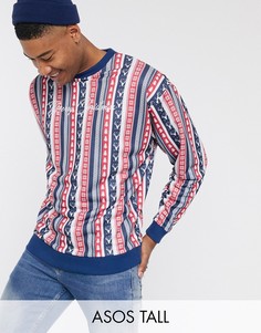 Новогодний oversize-свитшот с вышивкой ASOS DESIGN Tall-Мульти