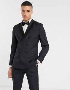Черный двубортный пиджак-смокинг Jack & Jones Premium