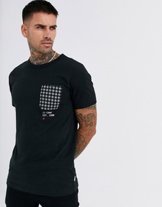 Черная футболка с карманом в клетку Jack & Jones Core-Черный