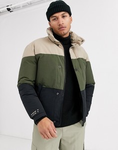 Свободная дутая куртка в стиле колор блок Jack & Jones Core-Мульти